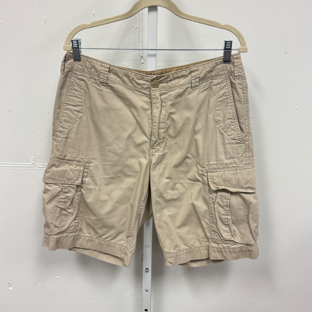J. Crew Brunswick Cargo Shorts Mens 32W Khaki Tan Cotton Utility 21508 Outdoor